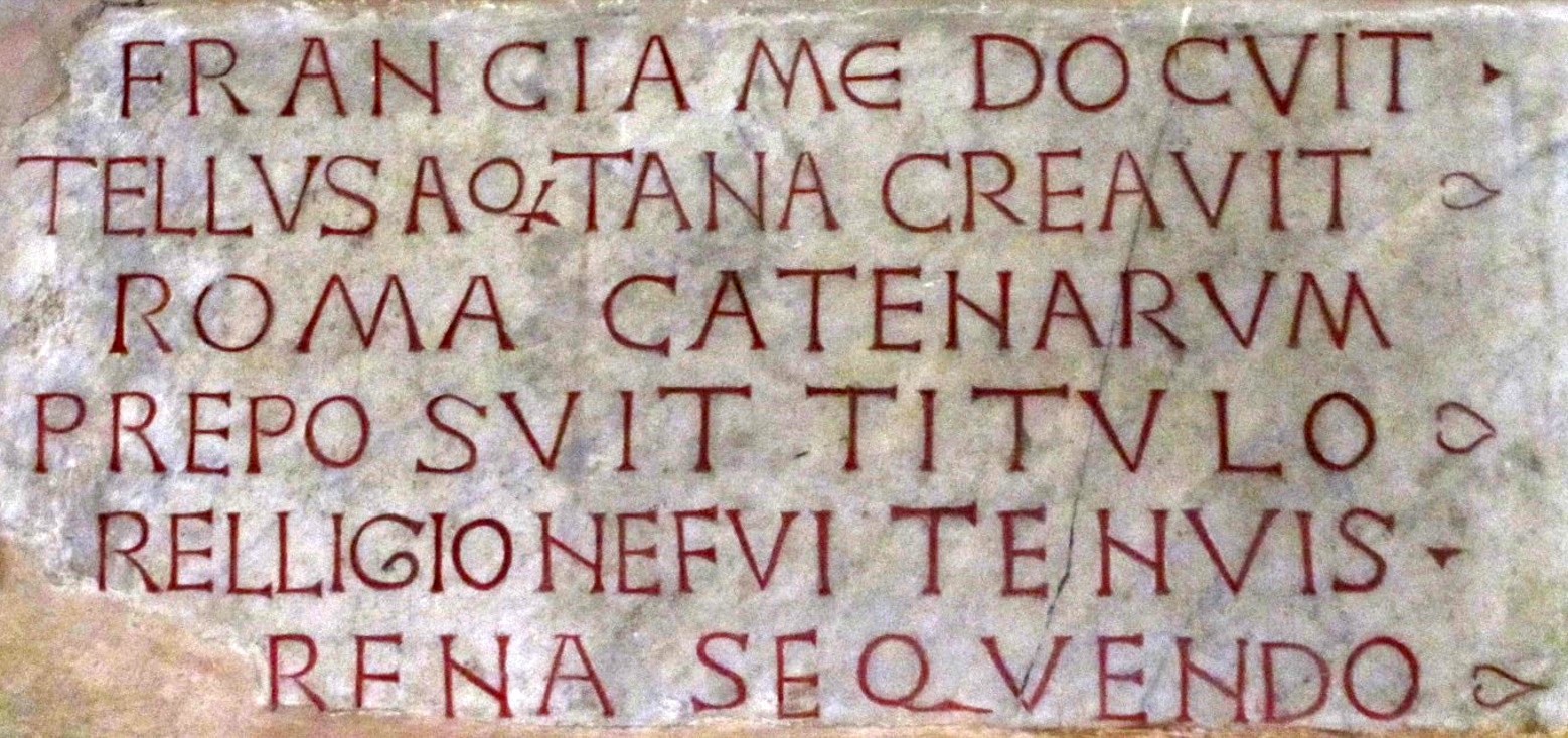 Rome, basilique Saint-Pierre-aux-Liens, épitaphe du cardinal Hélie de Talleyrand-Périgord, 1364